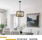 ANKYLHUA Black Gold Chandelier,6-Lights Ceiling Light Fixture E12,Adjustable Hight Pendant Lights Kitchen Island,Chandeliers for Dining Room,Bedroom,Entryway,Foyer