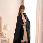 CozeCube Check Knit Throw Blanket, Jet Black Checkered Throw for Couch, Decorative Christmas Soft Cozy Warm Knitted Blanket for Bed Sofa Living Room, 50"X60"