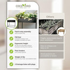 Cocoyard Elevated Planter Box - 28 Inch Durable Raised Garden Bed for Herbs and Flowers - Stylish Tall Rectangular Planter for Outdoor Plants & Backyard Gardening