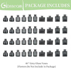 Glasseam Bud Vases in Bulk 40: Gray Glass Vases for Centerpieces Cute Small Vases for Flowers Mini Decorative Tiny Centerpiece Table Decor for Wedding Party Dining Room Decoration