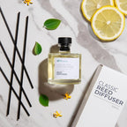 Classic Green Tea Lemongrass Reed Diffuser Set - Decorative Fragrance Diffuser & Oil for Bathroom & Home | Long-Lasting Aroma | Natural Scent Sticks | Essential Oils, Botanicals| 100mL