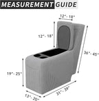 Easy-Going 2-Piece Recliner Console Cover for Reclining Loveseat Covers Stretch Jacquard Middle Console Cover for Recliner Couch and Sofa Light Gray