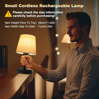 Small Cordless Table Lamp,5000mAh Rechargeable Battery Operated Desk Lamp,3 Colors & 7 RGB Stepless Dimmable, Portable Touch Fabric Shade LED Night Light for Bedroom Restaurant Home(Flaxen)