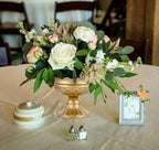 Metal Vases for Table Centerpieces, Hewory Gold Compote Pedestal Vase Floral Container Bulk, Brass Mini Footed Bowl Flower Holders Center Pieces for Wedding Birthday Party Anniversary (2pcs, 5in)