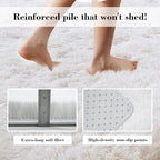 Fluffy Rug Shaggy Area Rug, White 5x8 Area Rugs for Bedroom, Small Bedside Rug, Soft Fluffy Shaggy Entryway Throw Rugs for Living Room Bedroom Kids Room Home Decor