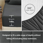 CozyLux California King Comforter Sets Dark Grey, 7 Pieces Cal King Bed in a Bag, All Season Bedding Sets with Stitch Quilted Comforter, Flat Sheet, Fitted Sheet, Pillowcases