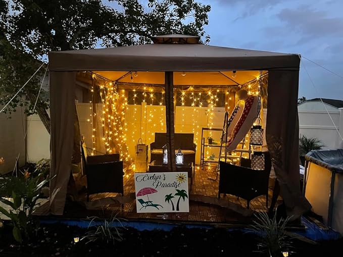 Lighting EVER 594 LED Curtain Lights, 20 x 10 ft Plug in Hanging Fairy String Lights, Wedding Party Backdrop Lights, Window Twinkle Lights for Wall, Patio, NOT Connectable (27 Strings, 9" Apart)