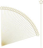 uxcell 30 Pcs Table Card Holders, 11.8 Double Star Metal Craft Wire Clips Picture Clip Table Number Holders Picks for Wedding, Photos, Memo, Restaurant, Gold