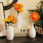 White Ceramic Vase Set of 9, Boho Ceramic Vase in Bulk, Small Vases Set for Home Decor, Modern Minimalist Farmhouse White Bud Vases for Shelf Decor, Table, Bookshelf