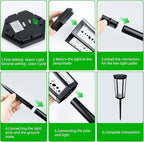 Solar Pathway Landscape Lights 4 Pack, RGB Color Changing+Warm White Outdoor Waterproof Solar Yard Lights for Garden Sideway Outside, Patio, Path, Yard, Walkway, Driveway, 2 Modes