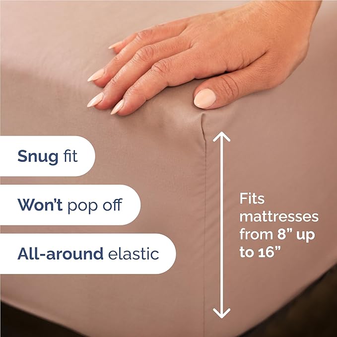 Full Sheets Set 6 Piece - Includes 4 Pillowcases - Bed Sheets Full Size - Soft Hotel Luxury Bedding - Cooling, Comfy, Fade Free & Breathable - 1 Flat & 1 Fitted & 4 Pillowcases w/ Deep Pockets - Mauve