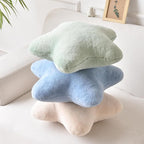 Xiashrk Star Pillow, Decorative Throw Pillows for Bed Couch, 15" Star Shaped Pillow Plush Floor Cushions Room Decor Pillow with Faux Rabbit Fur for Sofa Bedroom Living Room (Grey Blue, 15" x 15")