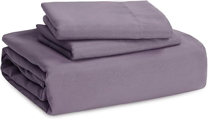 Bedsure Grayish Purple Duvet Cover Twin/Twin XL Size - 2 Pieces Prewashed Cotton-Like Extra Soft Bedding Set, Includes 1 Twin Duvet Cover 68x90 Inches with Zipper Closure & 1 Pillow Sham, No Comforter