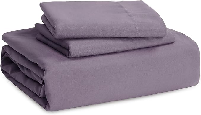 Bedsure Grayish Purple Duvet Cover King Size - 3 Pieces Prewashed Cotton-Like Extra Soft Bedding Set, Includes 1 Duvet Cover 104x90 Inches with Zipper Closure & 2 Pillow Shams, Comforter Not Included