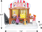 Christmas Village Collectible Buildings Christmas Village Houses Popcorn House with LED Light Musical USB Indoor Figurines Decoration Indoor Xmas Decor