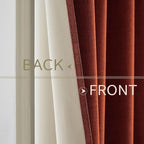 MIULEE 100% Blackout Linen Curtains for Bedroom Thermal Insulated Burnt Orange Grommet Room Darkening Curtains & Drapes Rust Terracotta Fall Decor for Living Room Nursery 52 x 84 Inch (2 Panels)