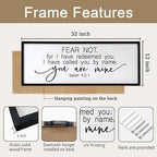 Fear Not for I Have Redeemed You Sign Framed Wall Art, 32''×12'' Rustic Religious Christian Isaiah 43:1 Bible Verse Sign, Horizontal Holy Inspirational Catholic Scripture Decor