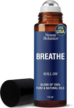 Breathe Essential Oil Roll-On Blend 10 ml - Pure Eucalyptus, Peppermint & Rosemary Oils Roller for Clear Breathing & Respiratory Support - Nexon Botanics