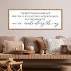 The Best Things in Life Wall Decor Sign 40 x 15 Inch Memories Inspirational Quotes Wood Framed Family Entryway Living Room Home Wall Art for Farmhouse Bedroom Room (Wood)