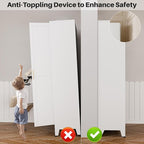 Metal Pantry Cabinet with 2 Doors and Adjustable Shelves - 71" Kitchen Storage Cabinet with Gold Handles - Versatile Storage for Kitchen, Bathroom, Dining Room, Utility Room - White