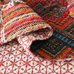 Cotton Bedspread Quilt Sets Reversible Bedding Coverlet Sets 3 Pieces Gorgeous Vintage Damask Red Patchwork Bedspread, Queen Size