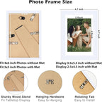 12 Packs 4x6 Picture Frames Bulk, Display 3.5x5 with Mat or 4x6 Without, White Gallery Frame Set, 4 by 6 Frames Bulk Set of 12, Collage Wall Decor Photo Frame Set for Wall and Tabletop, White