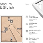 Homeforia 11x14 White Diploma Frame, High End Black Oak 11 x 14 Certificate Wood Frames with Mat 8.5x11, 14x11 Wooden Document Matted Frame, Award Graduation Frames, Tempered Glass, Wall Kit, Set of 1