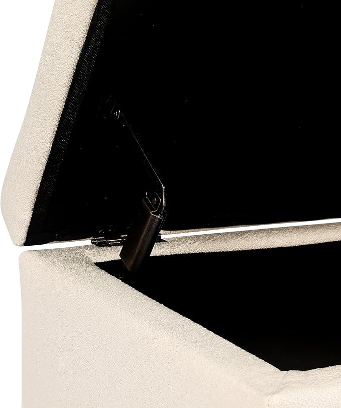 Joveco Storage Ottoman Bench, 51" Rectangle Long Bench, for Bedroom, End Foot of Bed, Living Room, Entryway, Beige