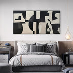 SIGNWIN 36"x72" Extra Large Framed Wall Art Black and White Abstract Geometric Design, Minimalist Modern Print for Home Living Room Bedroom Decor (Frame Assembly Required)