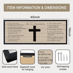 Ten Commandments Rustic Bible Verse Framed Wall Art 40" x 15" Black Religious Christian Slogan Representing God Jesus Christ Prayer Vintage Holy Inspirational Catholic Scripture Decor