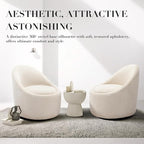 COLAMY Swivel Accent Chair Set of 2, 360° Swivel Round Chair with Hidden Storage, Modern Small Barrel Armchair for Living Room/Bedroom, Beige