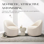 COLAMY Swivel Accent Chair, 360° Swivel Chair with Hidden Storage, Modern Small Barrel Swivel Armchair for Living Room/Bedroom, Beige