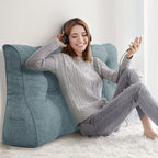 Daneey Multifunctional Headboard Pillow Heighten Headboard Wedge Pillow Bolster Pillow for Bed Reading Pillow Adult Back Pillow for Sitting in Bed Wedge Pillow Headboard with Removable Gray Cover