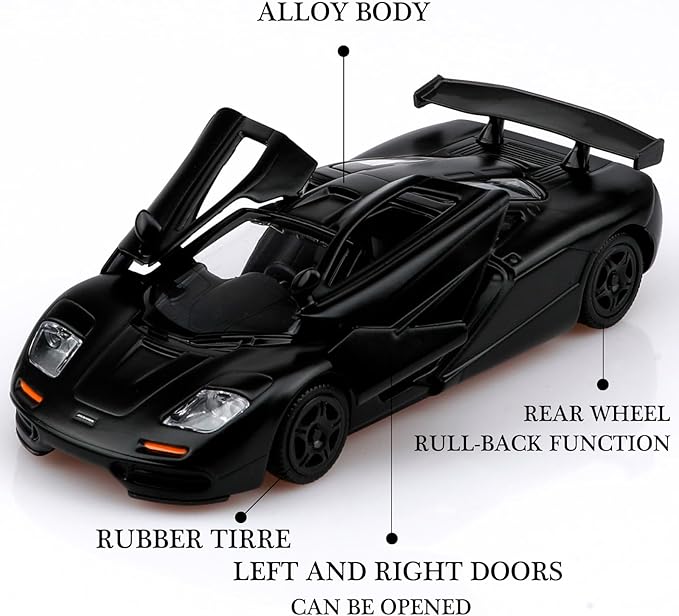 1/36 Scale 1994 Mclaren F1 Diecast Cars Models,Pull Back Vehicles Mclaren F1 Toy Cars,Cars Gifts for Boys Girls Black