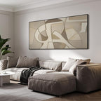 SIGNWIN 24"x46" Extra Large Framed Wall Art Neutral Abstract Geometric in Mid-Century Style, Retro-Inspired Design for Home Living Room Bedroom Decor (Frame Assembly Required)