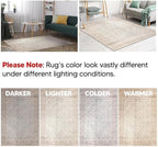 Keen Home Design 6x9 Rug - Machine Washable Area Rug with Non-Slip Backing, Ideal for Living Room, Dining Room, Bedroom - Vintage, Easy Clean, Durable, Low Pile Rug - (6' x 9')