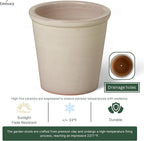 Emissary Round Stoneware Planter (Parent SKU 12012) (Cream, 8" D x 7" H)