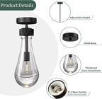 Espird Raindrop Pendant Lights - Matte Black Pendant Lights Kitchen Island, Teardrop Island Lights for Kitchen Set of 3 Modern Chandelier Pendant Light for Bedroom Bathroom Living Room