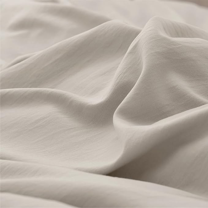 Bedsure Oversized King Duvet Cover - 3 Pieces Prewashed Cotton-Like Extra Soft Bedding Set, Includes 1 Duvet Cover 120x98 Inches with Zipper Closure & 2 Pillow Shams, Linen, Comforter Not Included