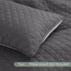 Exclusivo Mezcla Reversible California King Size Quilt Bedding Set with Pillow Shams, Lightweight Quilts Cal King Size, Soft Bedspreads Bed Coverlets for All Seasons - (Grey, 112"x104")