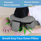 Face Down Pillow for Sleeping - Height Adjustable Face Down Pillow After Eye Surgery, Prone Pillow for Bed Stomach Sleeping, Prone Pillow, Home Massage Pillow, Retinal Vitrectomy Recovery Equipment