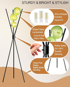 Lightdot 60IN Dimmable Black Tripod Floor Lamp, Mid Century Standing Lamps with 3 Globe Green Glass Lampshade, 3000K Bulbs Included Modern Tall Lamp for Living Room Bedroom