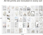Y2K BOO Elegant White Wall Collage Kit - 50pcs Aesthetic Posters for Room Decor, Perfect Dorm and Bedroom Wall Art, Minimalist and Elegant White Collage Kit for Teen Girls