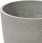 LA JOLIE MUSE 20 inch Tall Planters Set of 2, Tall Round Planters for Outdoor Plants, Grey Flower Pots for Front Door,Patio and Deck,Honeycomb.