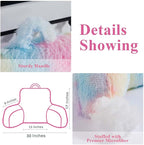 Fluffy Fur Reading Pillow for Adults & Kids Unisize, Stylish College Essentials for Girl, Fuzzy Back Pillow for Sitting in Bed, Adorable Gift for Teens, Bed Rest Sit Up Arm Support Pillow