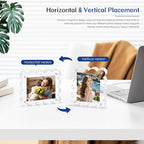 6Pack Magnetic Acrylic Picture Frames 2×3 Inch - Scalloped Glass Frame with 10+10mm Thick Block, Double Sided Clear Frames for Desktop Display | Trendy Home Gift