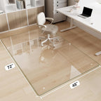 Glass Chair Mat 48" x 72" Heavy Duty Tempered Glass Mat,Office Glass Floor Mat with Round Corner and Polished Edge for Smooth Glide, Carpet Hardwood Floor Protector