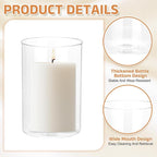 uxcell Hurricane Candle Holder (H:5.9" OD:4"), Pillar Floating Candles Holder Clear Glass Cylinder Flower Vases for Table Centerpiece Wedding Party Home Decoration 2Pcs