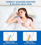 Cervical Neck Pillow for Sleeping, Memory Foam Pillow for Pain Relief, Orthopedic Contour Bed Pillow for Side, Back & Stomach Sleepers with Cooling Pillowcase