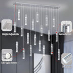 20-Lights Modern Crystal Chandeliers LED Pendant Light for Kitchen Island Dining Room Entrance Foyer Living Room Silver